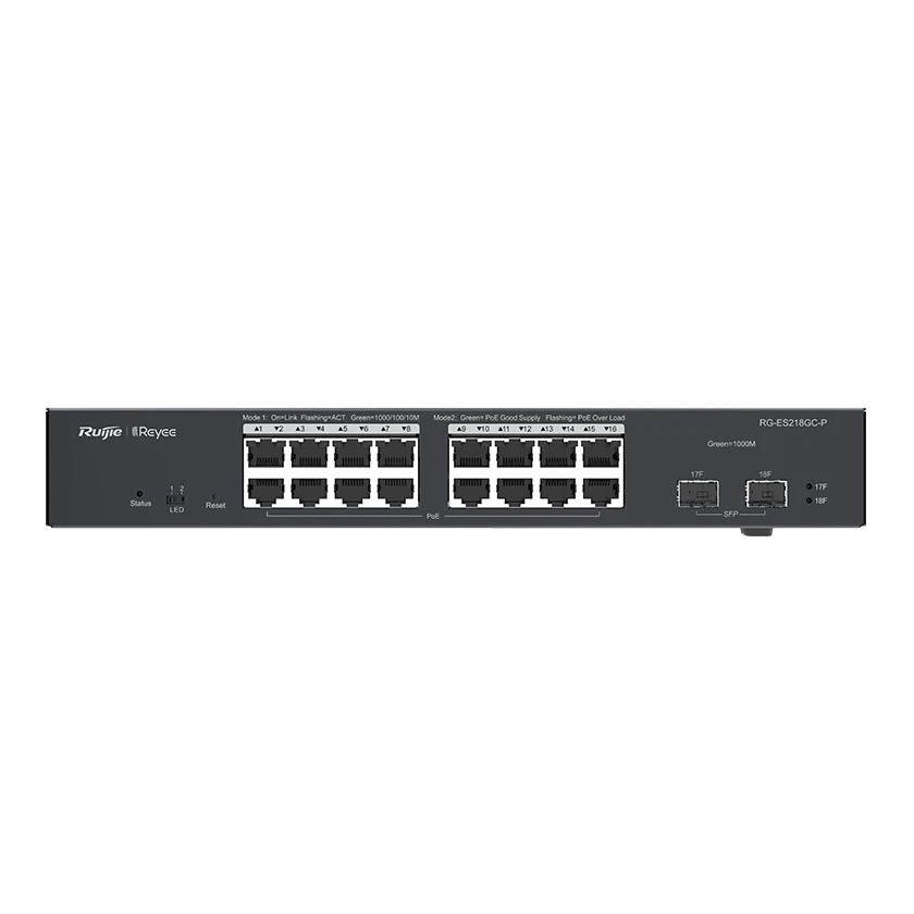 Ruijie RG-ES218GC-P 18-портовий гігабітний інтелектуальний POE комутатор