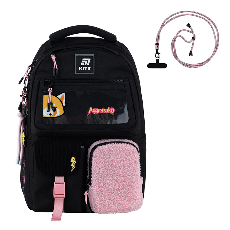 Рюкзак Kite Education teens Aggretsuko AR25-2587M   M(140 — 160 см)  42x29x17  чорний