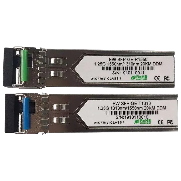 Ewind EW-SFP-GE-T1310 / EW-SFP-GE-R1550 1.25G, Single-mode single Fiber, 20km, LC connector, Tx1310/Rx1550nm : 1310nm is