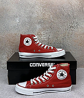 Женские Кеды Converse All Star конверсы Текстиль Весенние летние красные подошва 2см молодежные