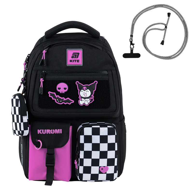 Рюкзак Kite Education teens Kuromi HK25-2587M-2   M(140 — 160 см)  42x29x17  чорний