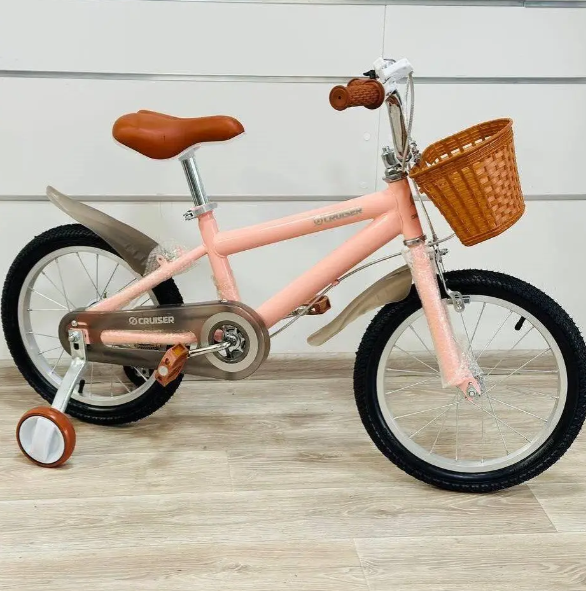 Дитячий велосипед "Cruiser" M01 (16) з ручним гальмом, додатковими колесами і кошиком.