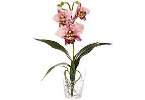 Гілка декор. "Орхідеї" з листям та корінцями 18х49см №140-033(15)