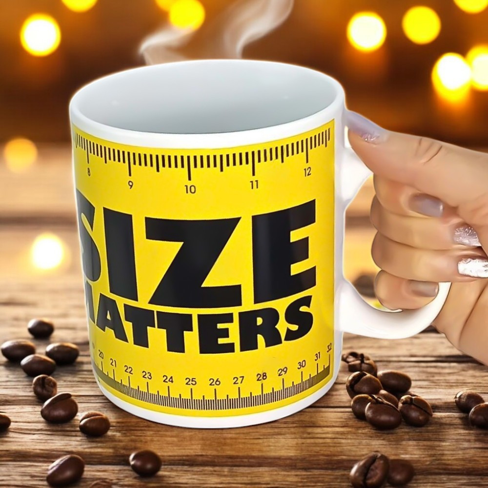 Велика керамічна кружка "Size matters", 1 літр, Жовта (Кружка гігант)