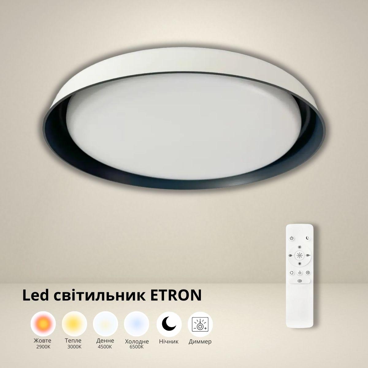 Світильник LED 45W накладний з пультом ДУ ETRON 430 мм, LED люстра Smart, фото 1