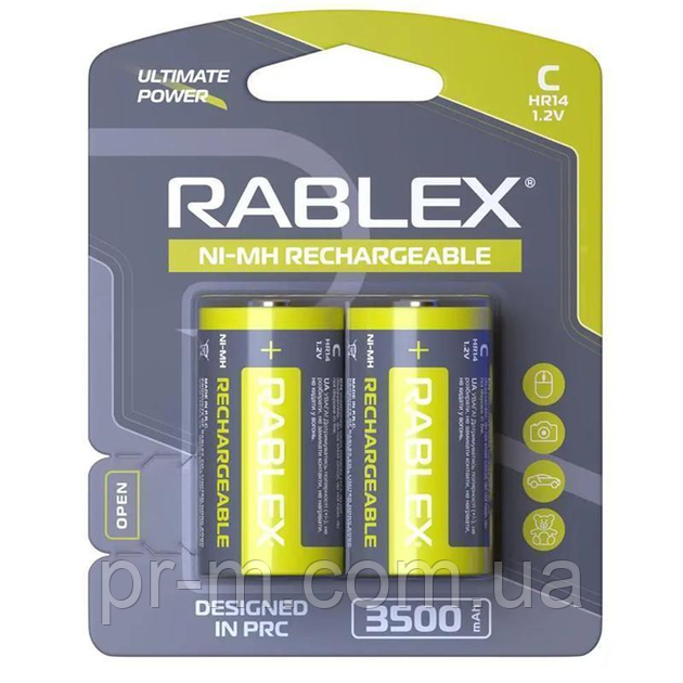 Батарейка аккумулятор RABLEX HR14/C 3500mAh (ціна вказана за 2шт/блістер) (12шт/уп)