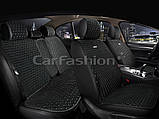 Повний комплект на сидіння CarFashion, модель RUBIN, чорний з сірою ниткою, фото 2