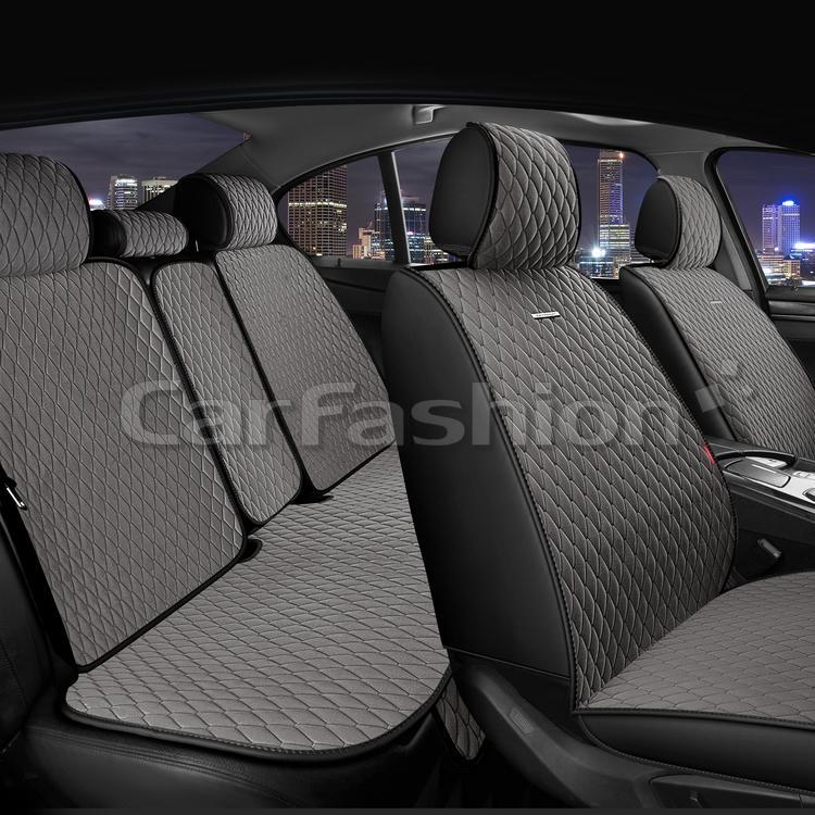 Повний комплект на сидіння CarFashion, модель RUBIN, сірий/чорний, фото 1