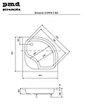 Піддон глибокий кутовий Diper I 80х80х24/35, фото 6