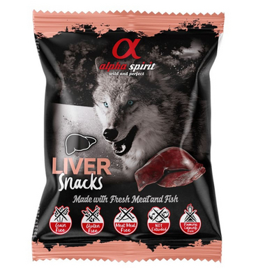Напіввологі ласощі для собак Alpha Spirit (Альфа Спіріт) DOG Snacks Liver кубики зі свинячою печінкою 50 г