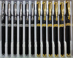 Ручка металева пір'яна BAIXIN FP-860 (золото, сірий + чорний)