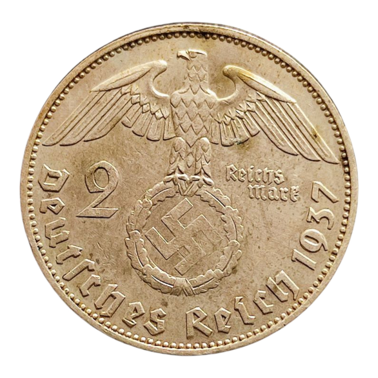 Німеччина - Третій рейх 2 рейхсмарки, 1937 Мітка монетного двору "Е" - Мульденхюттен