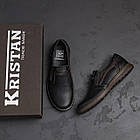 Чоловічі класичні туфлі з натуральної шкіри Levis стильні туфлі шкільні офісні на плоскій підошві без шнурівки, фото 8