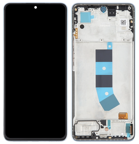 Дисплей (екран) для Xiaomi Redmi Note 13 4G чорний, Amoled, оригінал PRC з рамкою синього кольору, Ice Blue, фото 1