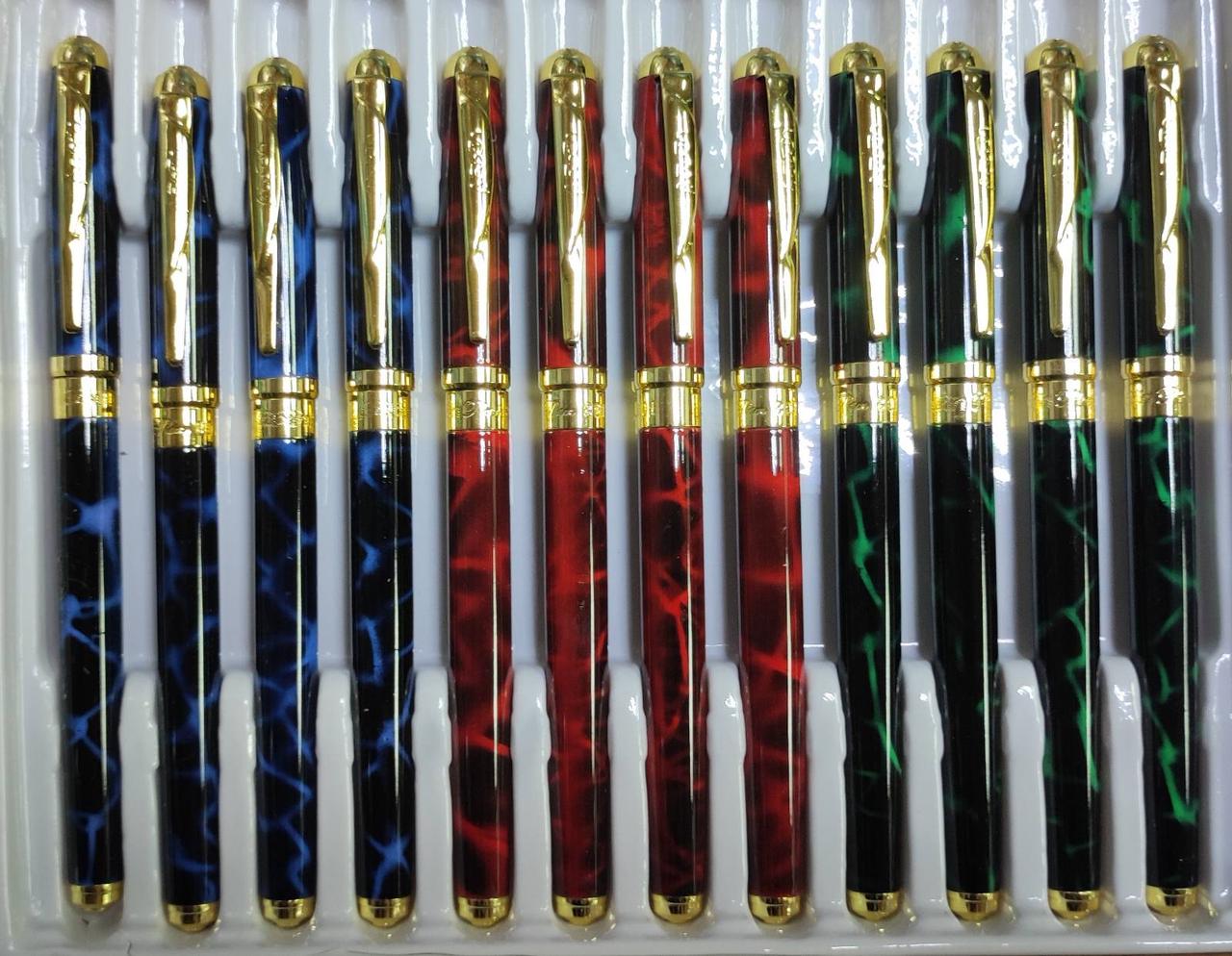 Ручка металева перова BAIXIN FP-801 (золото, мармур)