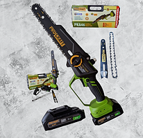 Акумуляторна безщіточна мініпила Procraft PKA46, 2 батареї 2А/год, 2 шини/ланцюг 15/20 см, Кейс, Гарантія 3 роки