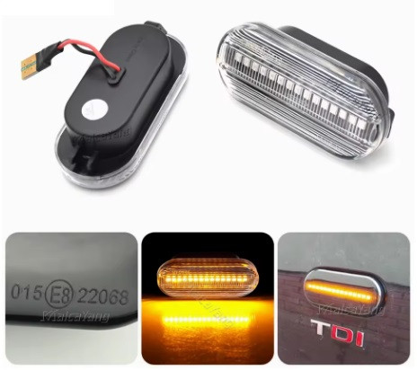 Повторювач повороту Volkswagen T5 2003-2015 Фольксваген Т5 Мультіван/Каравелла (2шт динамічні білі ЛЕД), фото 1