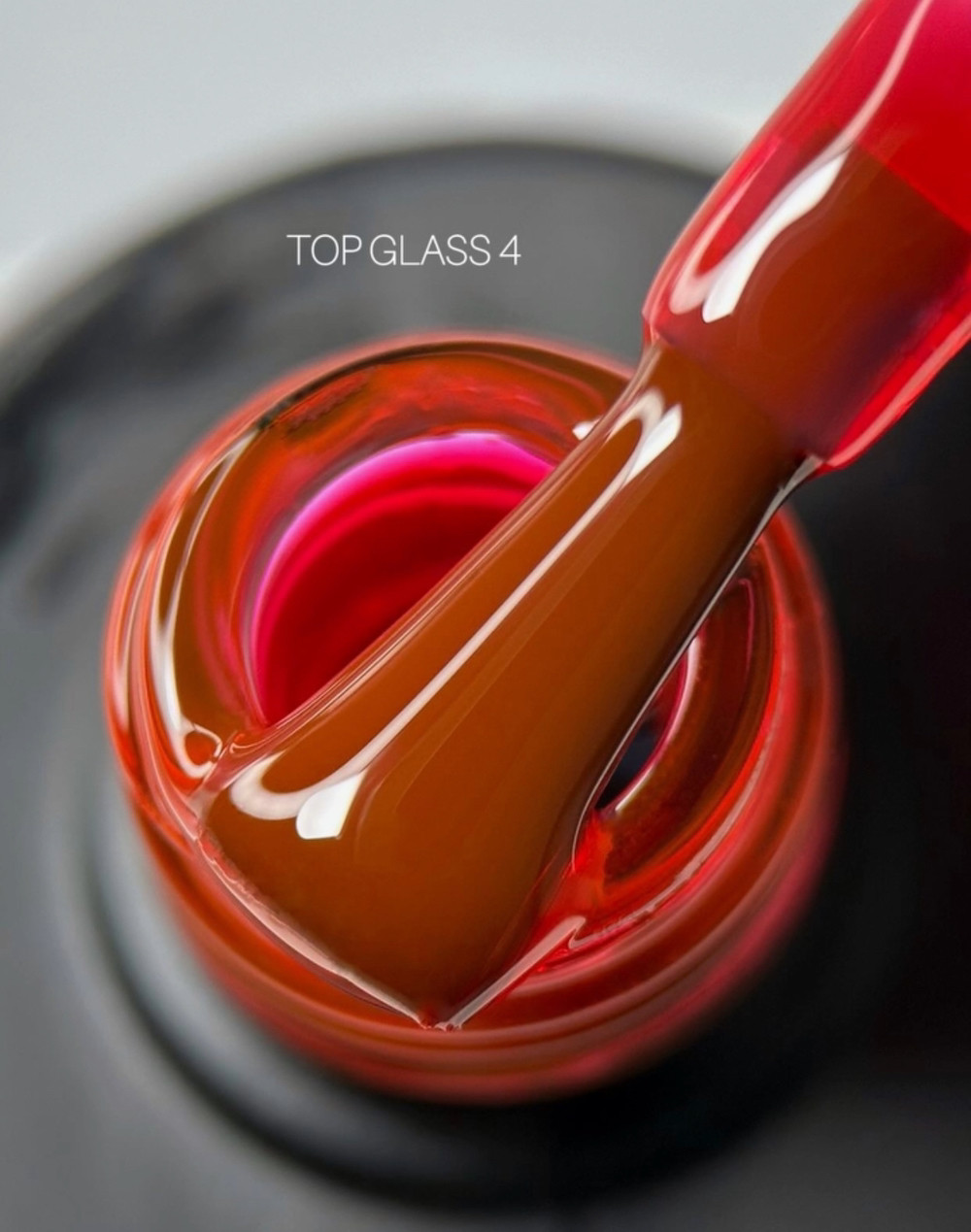 SAGA Glass Top №04 Вітражний топ без липкого шару темно-рожевий, 9 мл, фото 1