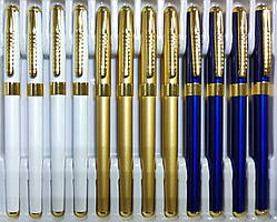 Ручка металева пір'яна BAIXIN FP-920 (білий, синій, золото)