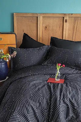 Постільна Білизна Issimo Home Сатин люкс Strada Black двоспальний євро 200х220см