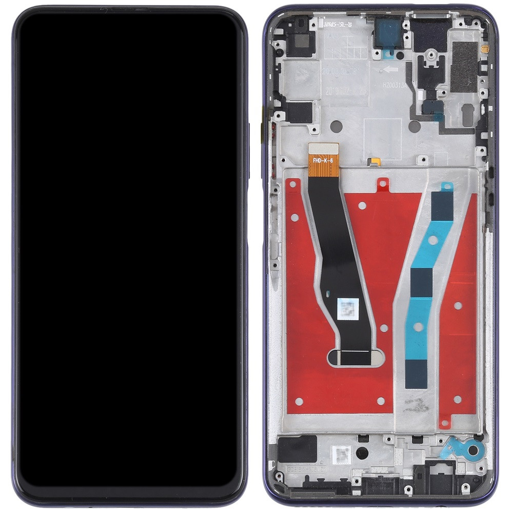 Дисплей Honor 9X Pro /Honor 9X (China) чорний, з рамкою фіолетового кольору, Phantom Purple, фото 1