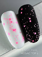 SAGA Top Mosaic №02 Матовий топ з рожевими каміфубуками, 9 мл