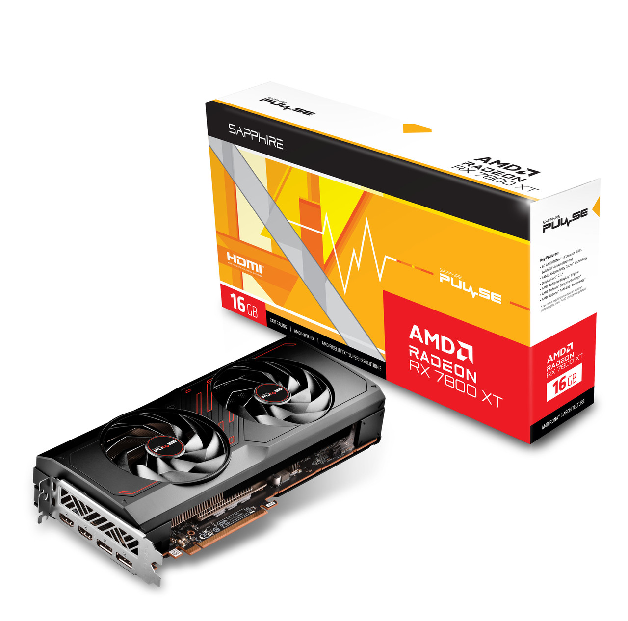 Відеокарта Sapphire Radeon RX 7800 XT 16GB PULSE (11330-02)
