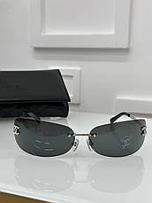 Жіночі сірі сонцезахисні окуляри Chanel Vintage Шанель, фото 5
