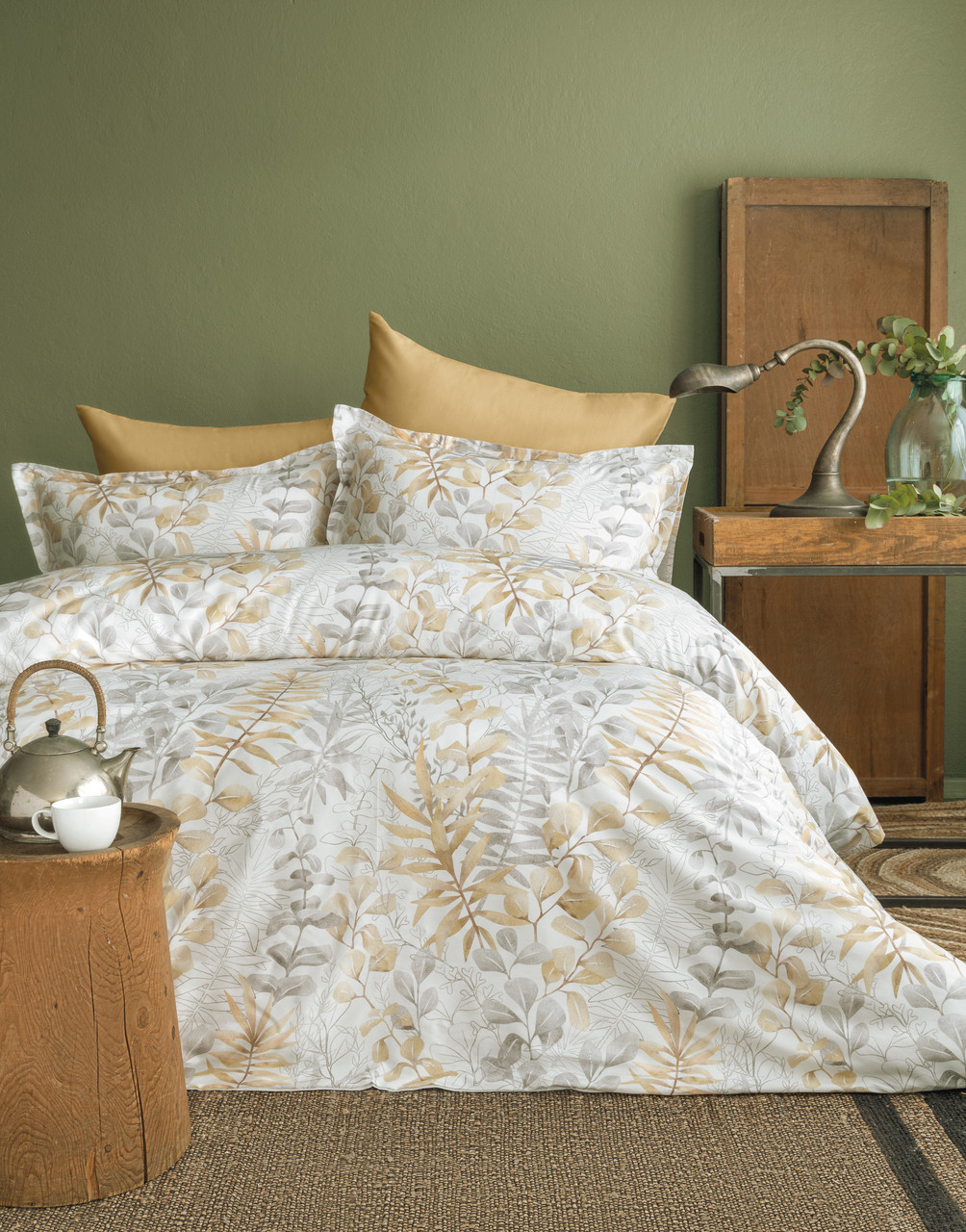 Постільна Білизна Issimo Home Сатин люкс Occale Beige двоспальний євро 200х220см, фото 1