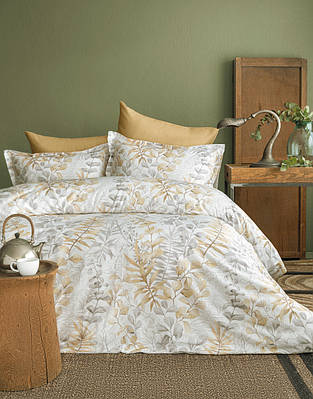 Постільна Білизна Issimo Home Сатин люкс Occale Beige двоспальний євро 200х220см