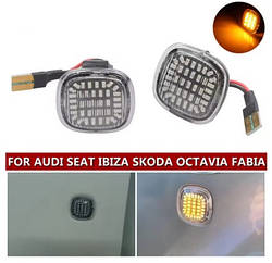 Повторювач повороту Skoda Fabia 1 2 1999-2013 Шкода Фабія 1 2 (2шт динамічні білі ЛЕД)