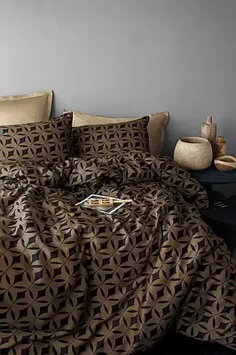 Постільна Білизна Issimo Home Сатин люкс Mondo Gold двоспальний євро 200х220см