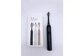Електрична звукова зубна щітка X3 USB Sonic Toothbrush 4 насадки, 6 режимів чорна SV227