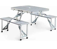 Стіл алюмінієва валіза для пікніка зі стільцями Folding Table 135х85х66м, фото 2