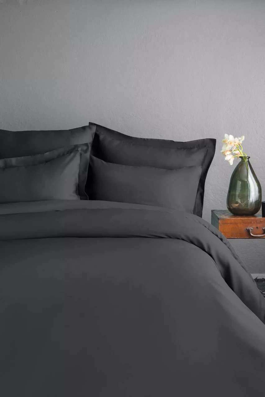 Постільна Білизна Issimo Home Сатин люкс Fume двоспальний євро 200х220см, фото 1