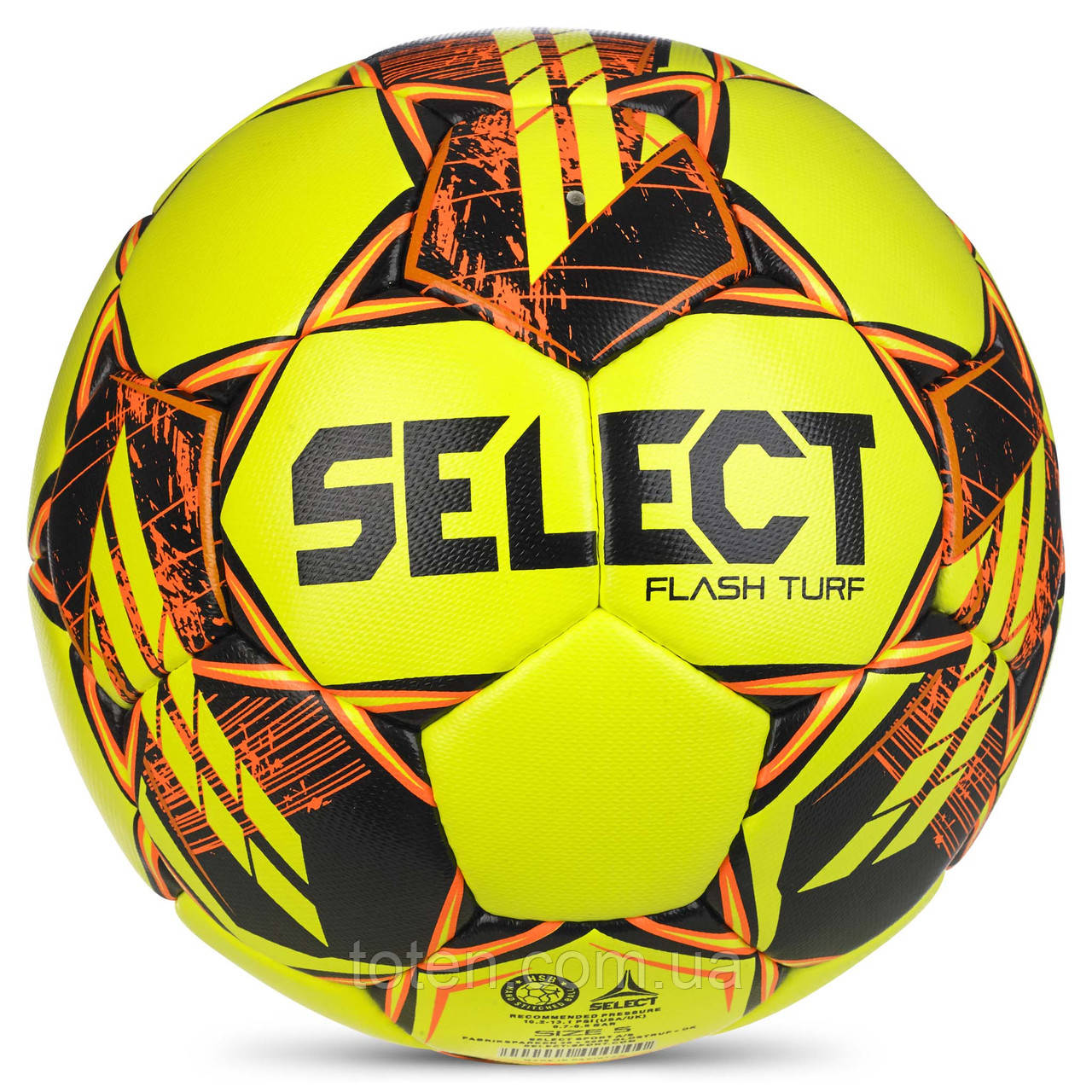 М'яч футбол Select SELECT FLASH TURF V23 №5 желто-жовтогарячий (Оригінал) 057407-390, фото 1