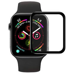 Захисна плівка Apple Watch 4 /5 /6 /SE 40mm, з чорною рамкою, на весь дисплей, 3D, без упаковки, без серветок