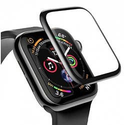 Захисна плівка Apple Watch 4 /5 /6 /SE 44mm, з чорною рамкою, на весь дисплей, 3D, без упаковки, без серветок