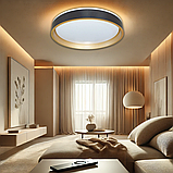 LED світильник накладний 45W з пультом ДК ETRON MODERN, люстра чорна золота, фото 4