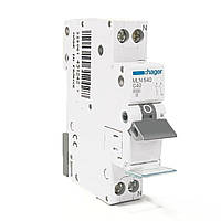 Автоматичний вимикач HAGER одномодульний 1P+N 6А C, MLN506, Хагер модульний автомат для щитів і боксів