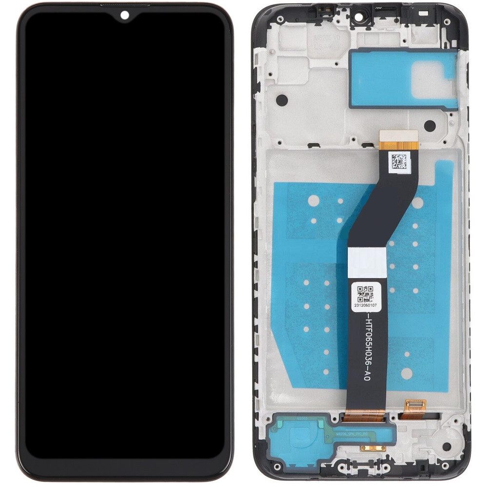 Дисплей Motorola XT2055 Moto G8 Power Lite чорний, оригінал PRC, з рамкою, фото 1