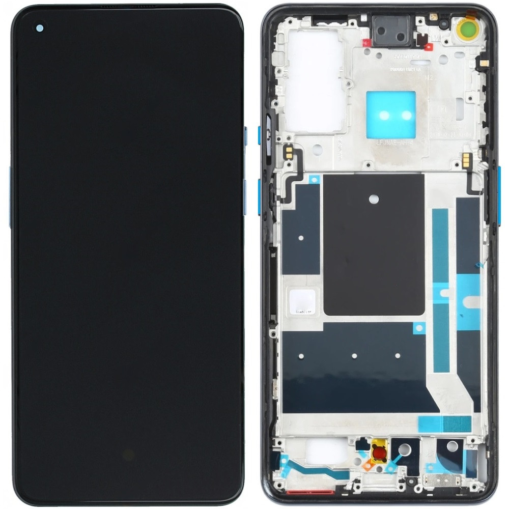 Дисплей OnePlus 9 чорний, версія Samsung, EU /NA, Amoled, оригінал PRC переклеєне скло, з рамкою блакитного ко, фото 1