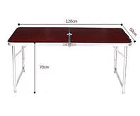 Алюмінієвий туристичний стіл з 4 стільцями складаний чемодан. Портативний дорожній набір, фото 7