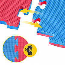 Мат-пазл (ластівчин хвіст) 4FIZJO Mat Puzzle EVA 100 x 100 x 4 см 4FJ0169 Blue/Red Poland, фото 4