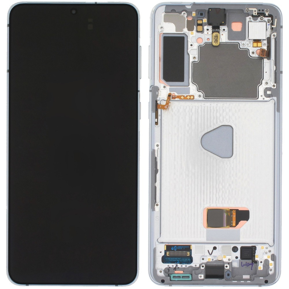 Дисплей Samsung G996 Galaxy S21+ 5G чорний, OLED, з рамкою сріблястого кольору, Phantom Silver, фото 1