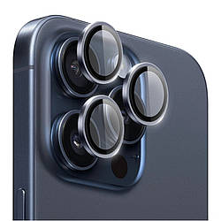Захисне скло камери iPhone 15 Pro Max PVD Dual Color Sapphire Lens Guard LG-003, Blue Titanium, WiWU