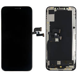 Дисплей iPhone XS чорний, оригінал PRC переклеєне скло
