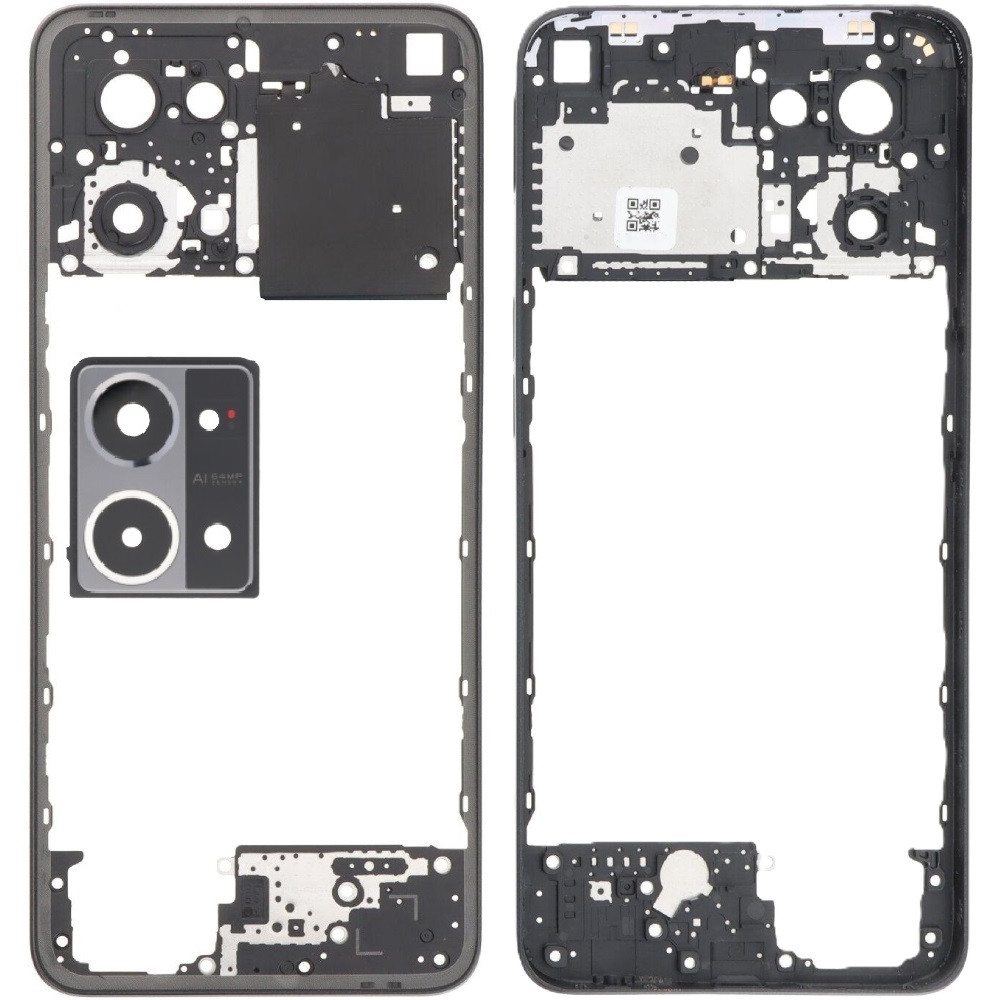 Рамка корпусу Oppo Reno 7 4G чорна, Cosmic Black + скло камери