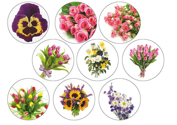 Вафельна картинка Квіти 2, фото 1