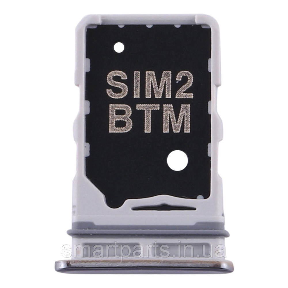 Тримач Sim-карти Samsung A805FD Galaxy A80 Dual /A905FD сріблястий, Ghost White, на дві Sim-карти